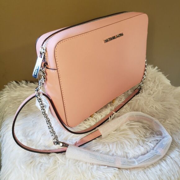 Michael Kors Jet Set Item Large Zip Chain Crossbody Primrose Pink NEW - Picture 4 of 5